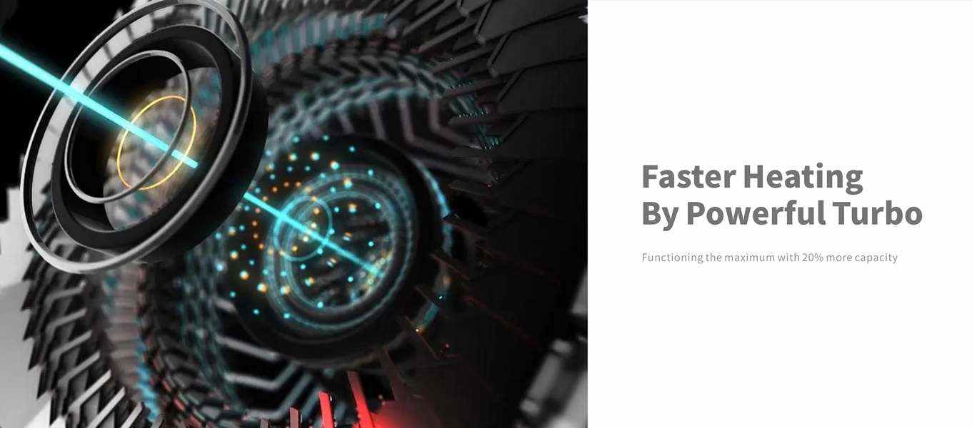 Chauffage plus rapide par Turbo puissant